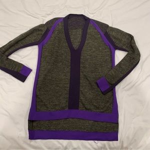 VPL grey and purple metallic knit top - S